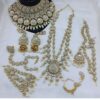 Aesthetic White Designer Bridal Necklace Set for Sangeet, Wedding, and Reception