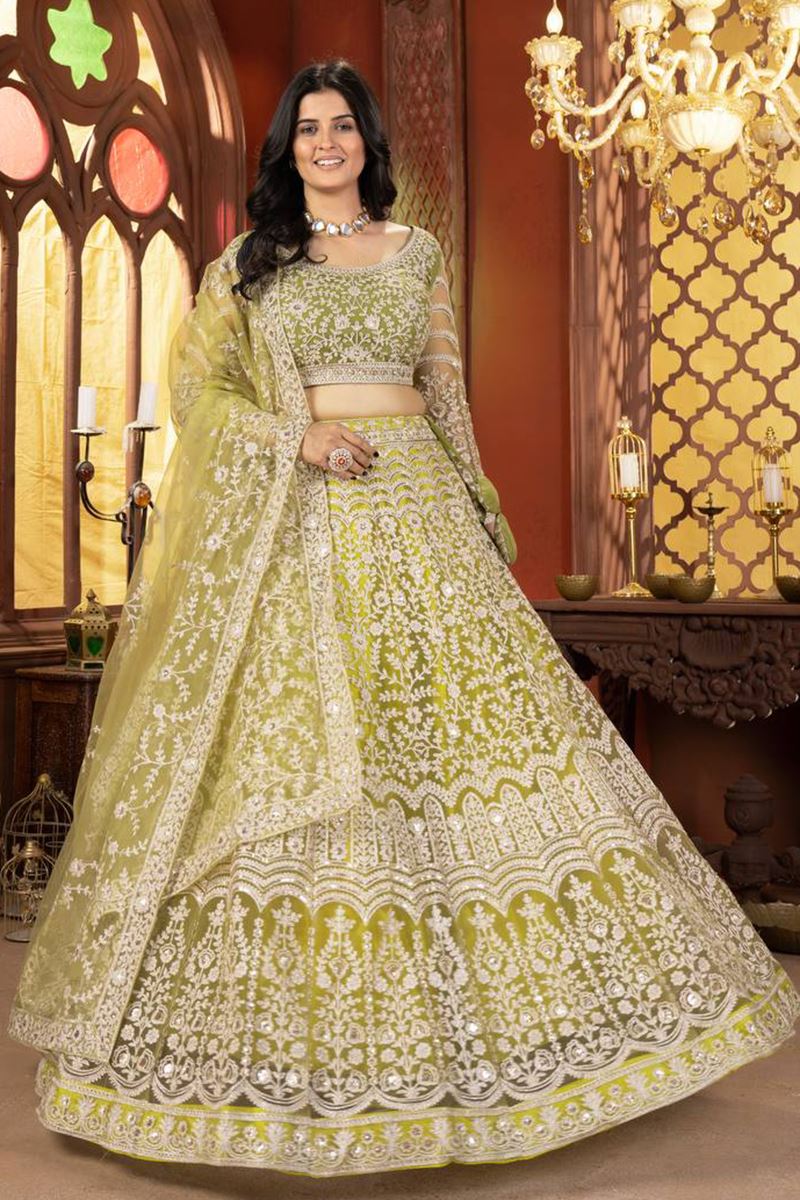 Astounding Mint Green Designer Wedding Lehenga Choli for Engagement and Reception