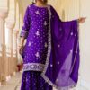 Alluring Purple Designer Sharara Suit for Festivals, Sangeet, and Parties