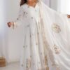 Mesmerizing White Designer A-Line Suit for Engagement, Sangeet, and Parties
