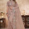 Outstanding Net Designer Saree for Engagement, Reception, and Parties