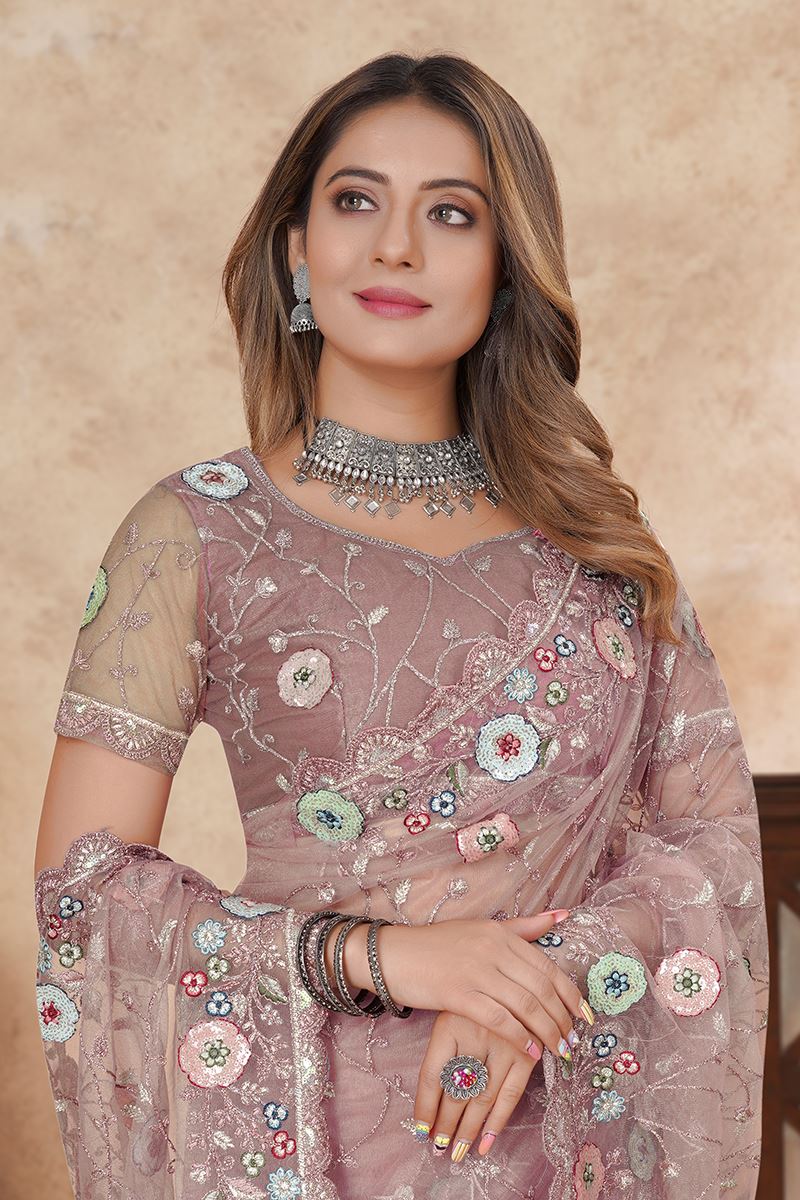 Mesmerizing Net Designer Saree for Engagement, Reception, and Parties