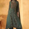 Creative Green Designer A-Line Suit for Mehendi, Festivals, and Sangeet