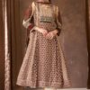 Surreal Cream and Maroon Designer A-Line Suit for Festivals, Sangeet, and Parties