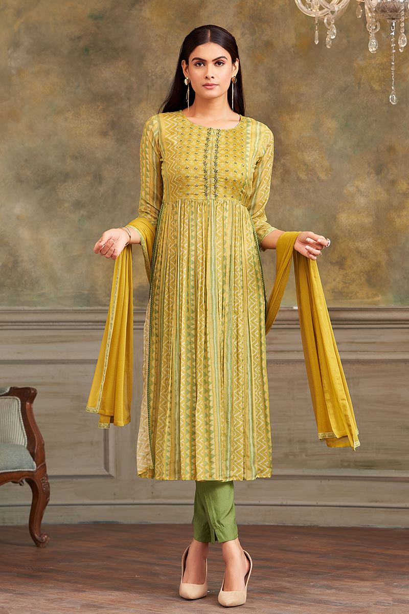 Charming Yellow Designer Straight Cut Suit for Haldi, Sangeet, and Parties