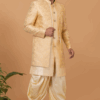 Dashing Gold and Beige Designer Men’s Indo-Western Sherwani for Engagement, Wedding, and Reception