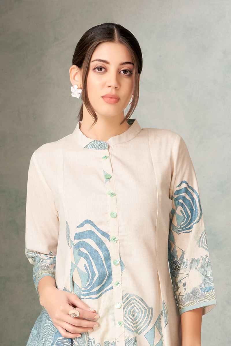 Outstanding Cream Designer Co-Ord Set for Hangouts and Parties