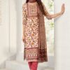 Gorgeous Off-White and Maroon Designer Straight Cut Suit for Festivals, Sangeet, and Parties
