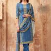 Glorious Blue Designer Straight Cut Suit for Festivals, Sangeet, and Parties
