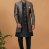 Fashionable Black Designer Men’s Indo-Western Sets for Engagement, Reception, and Parties