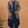 Impressive Navy Blue Designer Men’s Indo-Western Sets for Engagement, Wedding, and Reception