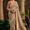 Dazzling Pure Crepe Dola Silk Designer Saree for Engagement, Sangeet, and Parties