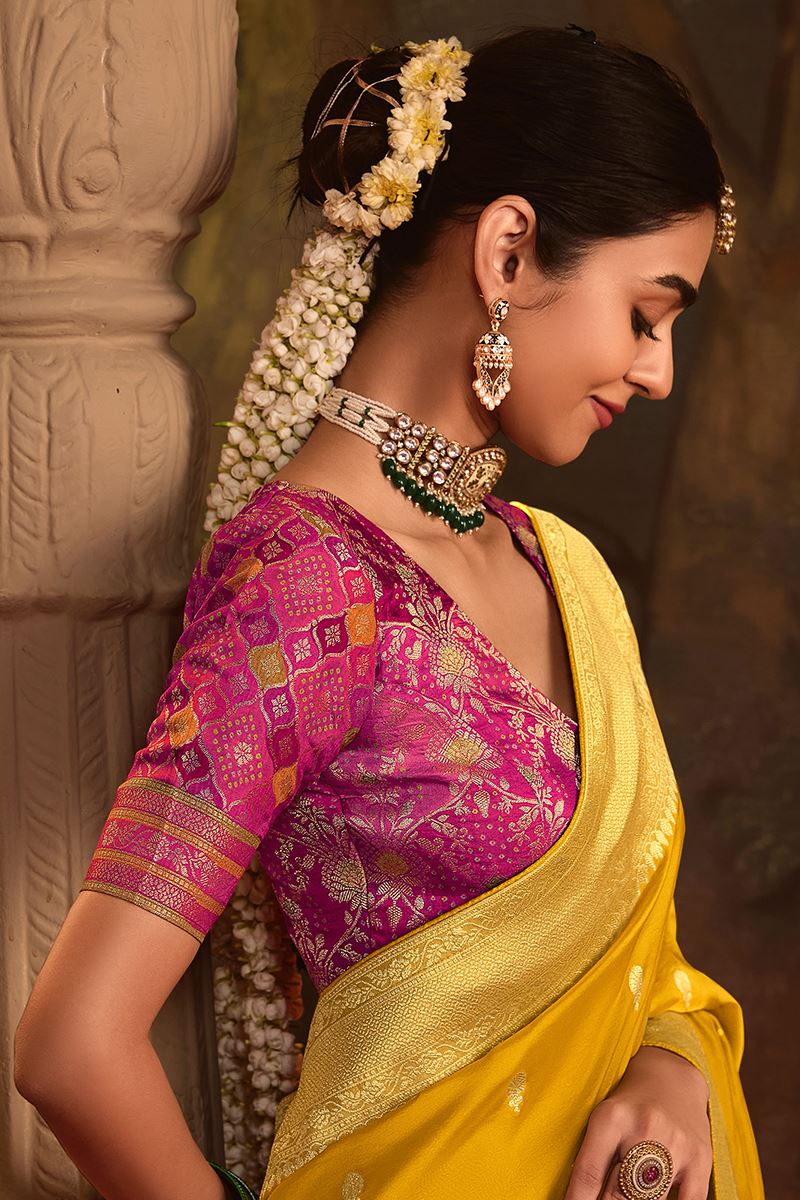 Mesmerizing Pure Crepe Dola Silk Designer Saree for Haldi, Reception, and Parties