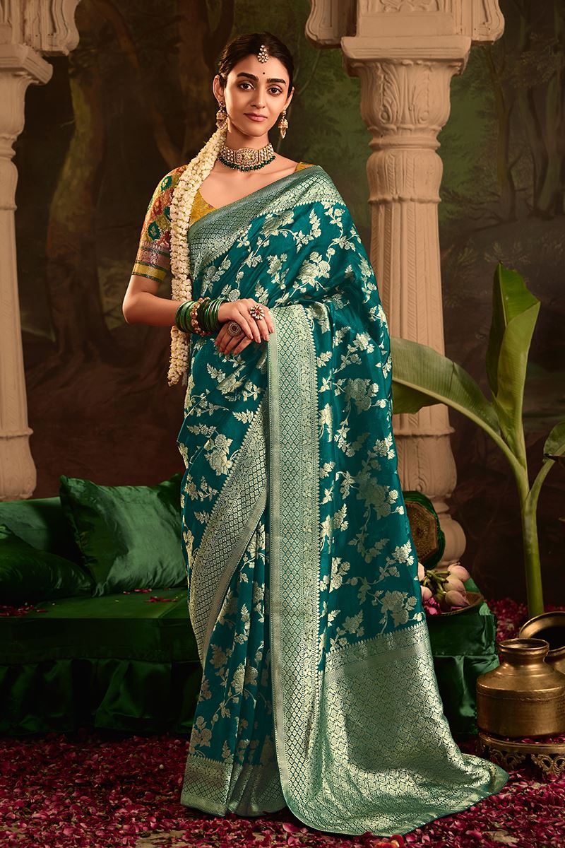 Aesthetic Pure Crepe Dola Silk Designer Saree for Mehendi, Reception, and Parties