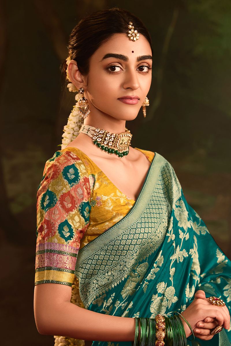 Aesthetic Pure Crepe Dola Silk Designer Saree for Mehendi, Reception, and Parties