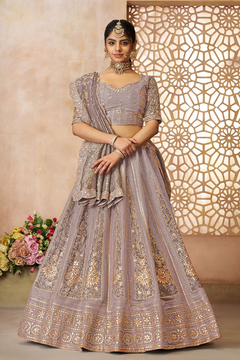 Marvelous Onion Designer Bridal Lehenga Choli for Engagement, Wedding, and Reception