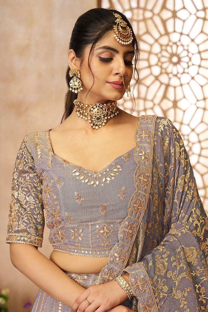 Marvelous Onion Designer Bridal Lehenga Choli for Engagement, Wedding, and Reception