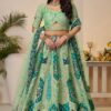 Astounding Green Designer Bridal Lehenga Choli for Engagement, Reception, and Mehendi