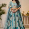 Beautiful Sky Blue Designer Bridal Lehenga Choli for Engagement, Reception, and Sangeet