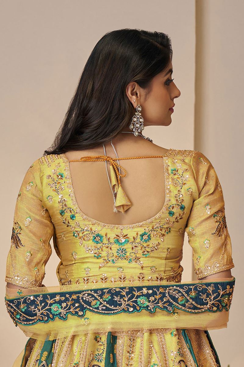 Exquisite Yellow Designer Bridal Lehenga Choli for Haldi, Reception, and Sangeet