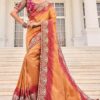 Gorgeous Crepe Jacquard Designer Saree for Engagement, Reception, and Festivals