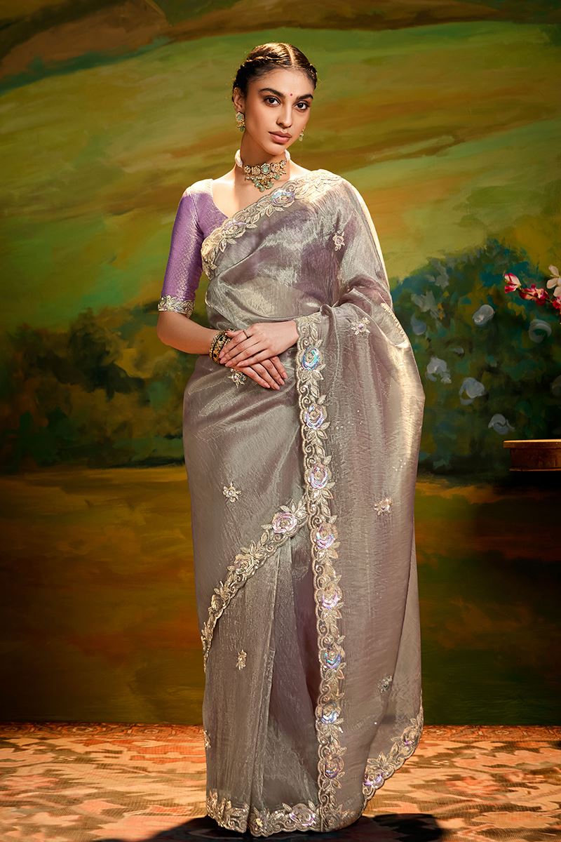 Exquisite Organza Designer Saree for Festivals, Sangeet, and Parties