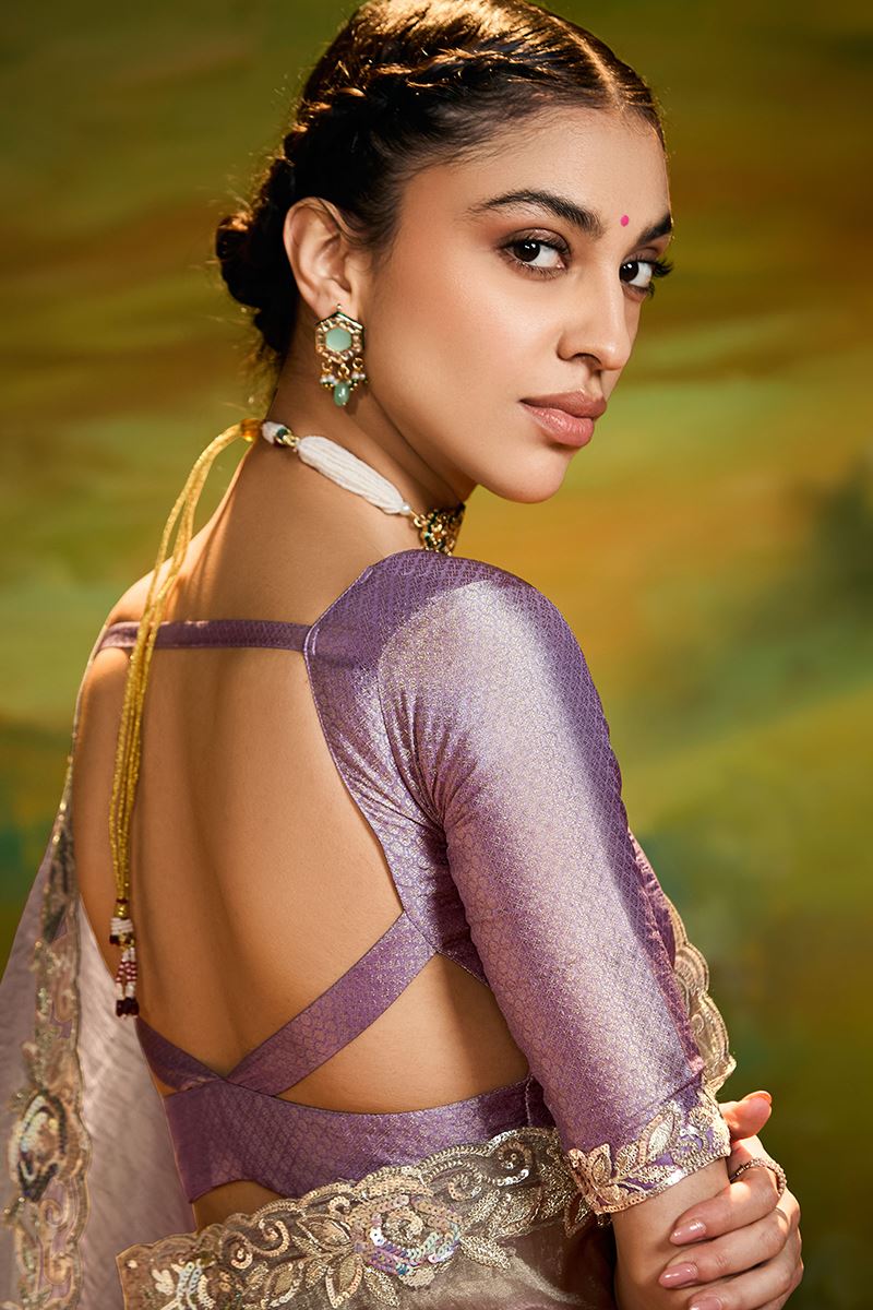 Exquisite Organza Designer Saree for Festivals, Sangeet, and Parties