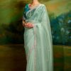 Magnificent Organza Designer Saree for Engagement, Sangeet, and Parties