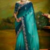 Glorious Organza Designer Saree for Reception, Sangeet, and Parties