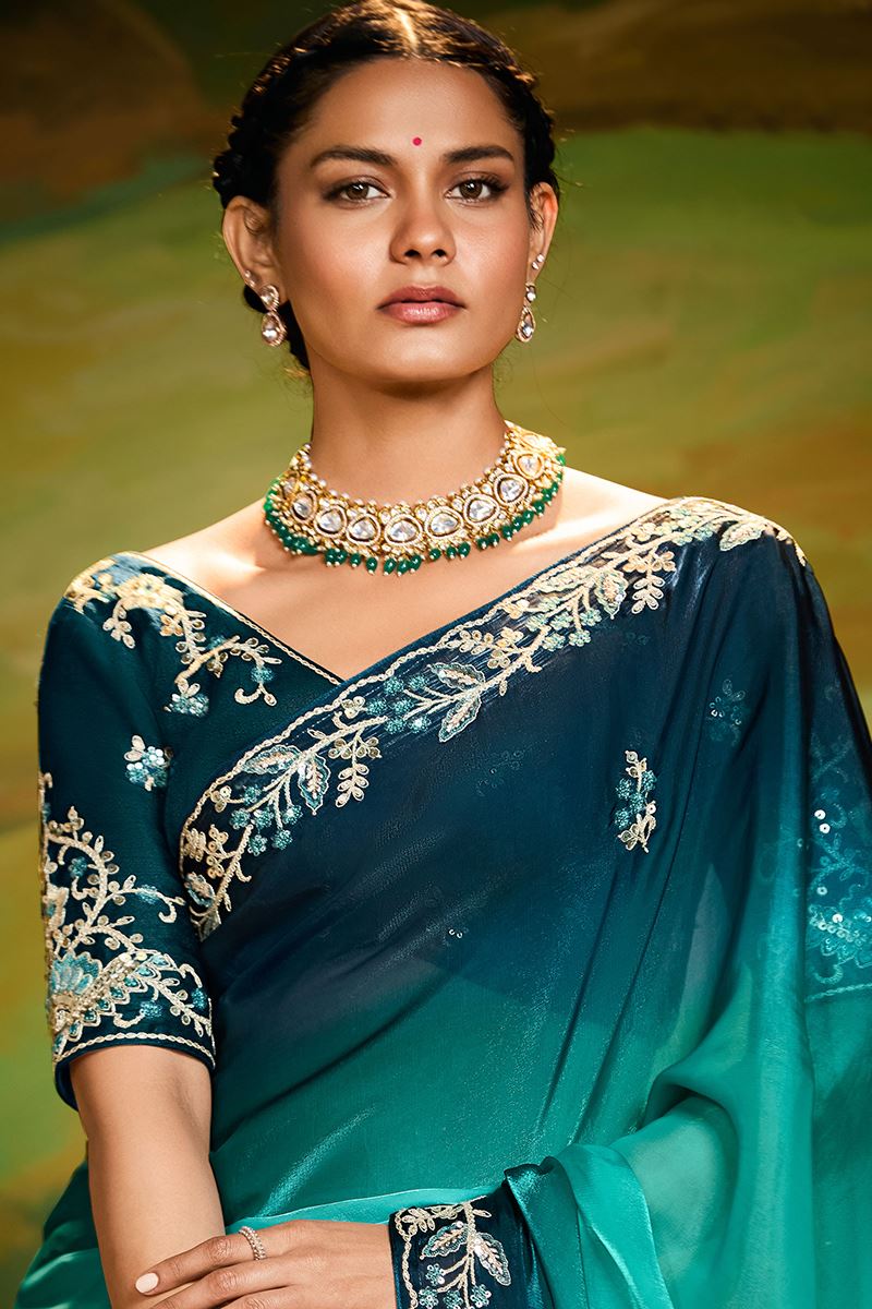 Glorious Organza Designer Saree for Reception, Sangeet, and Parties