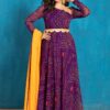 Astounding Purple Georgette Designer Anarkali Suit for Festivals, Sangeet, and Parties
