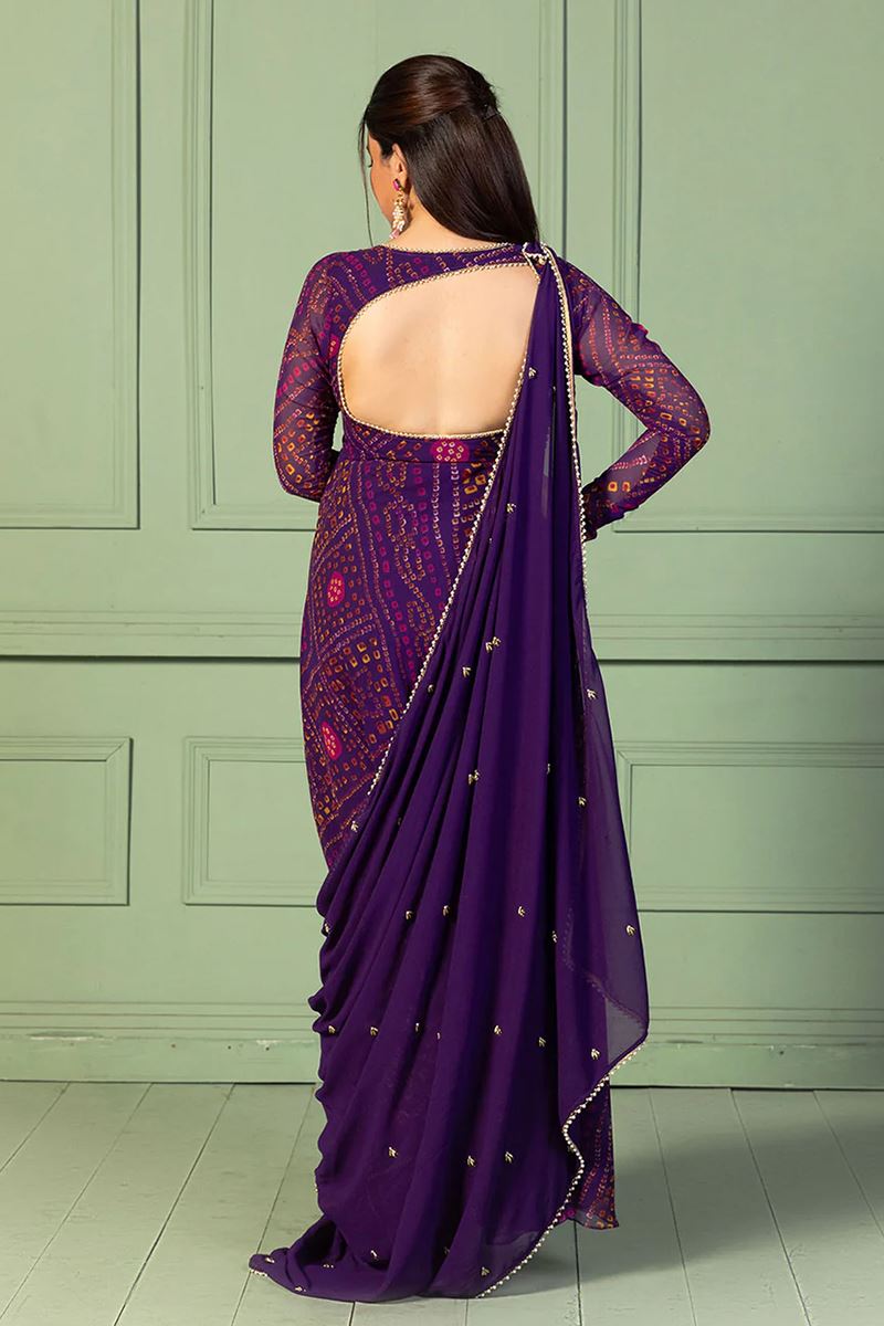 Magnificent Purple Georgette Designer Anarkali Suit for Sangeet, Parties, and Festivals