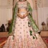 Captivating Peach Designer Indo-Western Lehenga Choli for Engagement and Reception