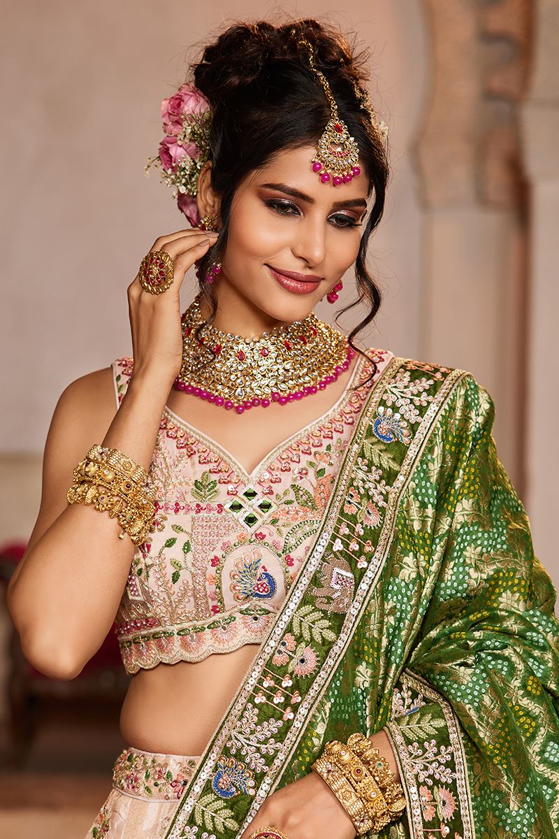Captivating Peach Designer Indo-Western Lehenga Choli for Engagement and Reception