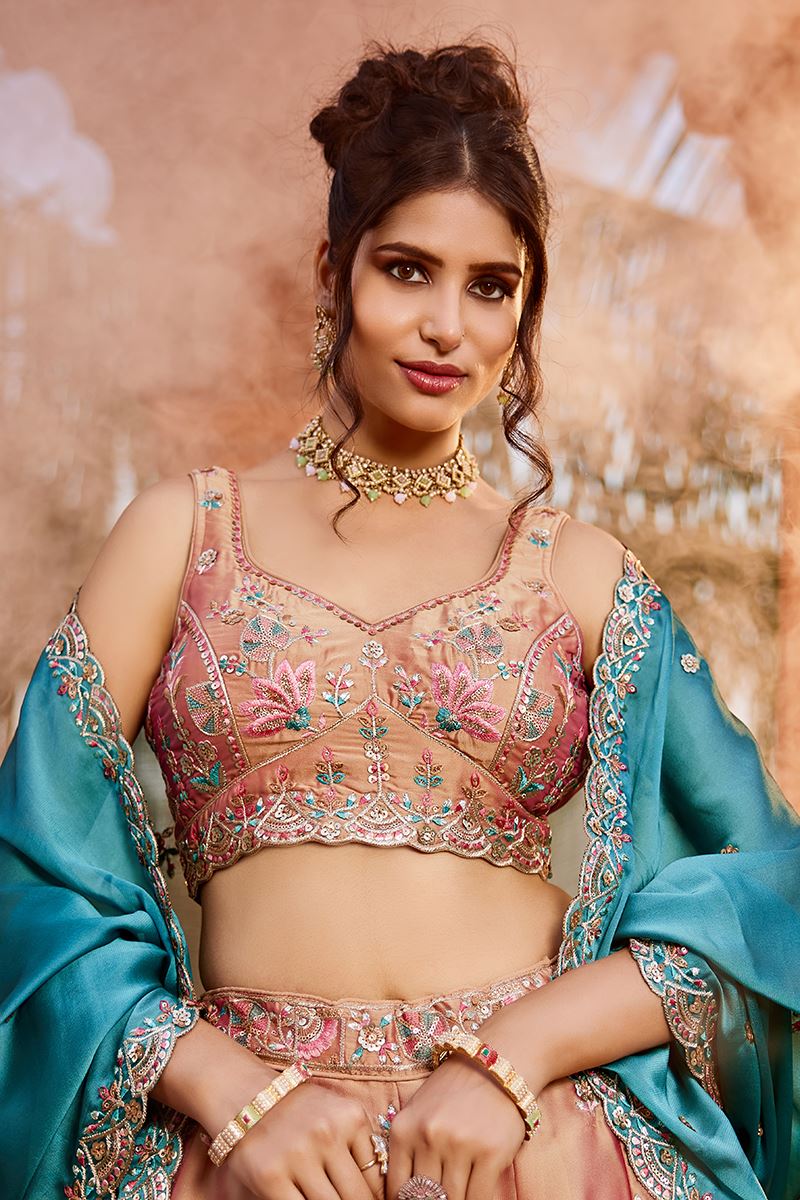 Creative Georgette Designer Indo-Western Lehenga Choli for Engagement, Wedding, and Reception
