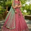 Flamboyant Pink Designer Indo-Western Lehenga Choli for Engagement, Wedding, and Reception