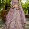 Aesthetic Lavender Designer Indo-Western Lehenga Choli for Engagement, Sangeet, and Reception