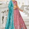 Astounding Pink Designer Indo-Western Lehenga Choli for Engagement, Wedding, and Reception