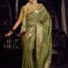 Flamboyant Pure Viscose Tissue Designer Saree for Wedding, Reception, and Mehendi
