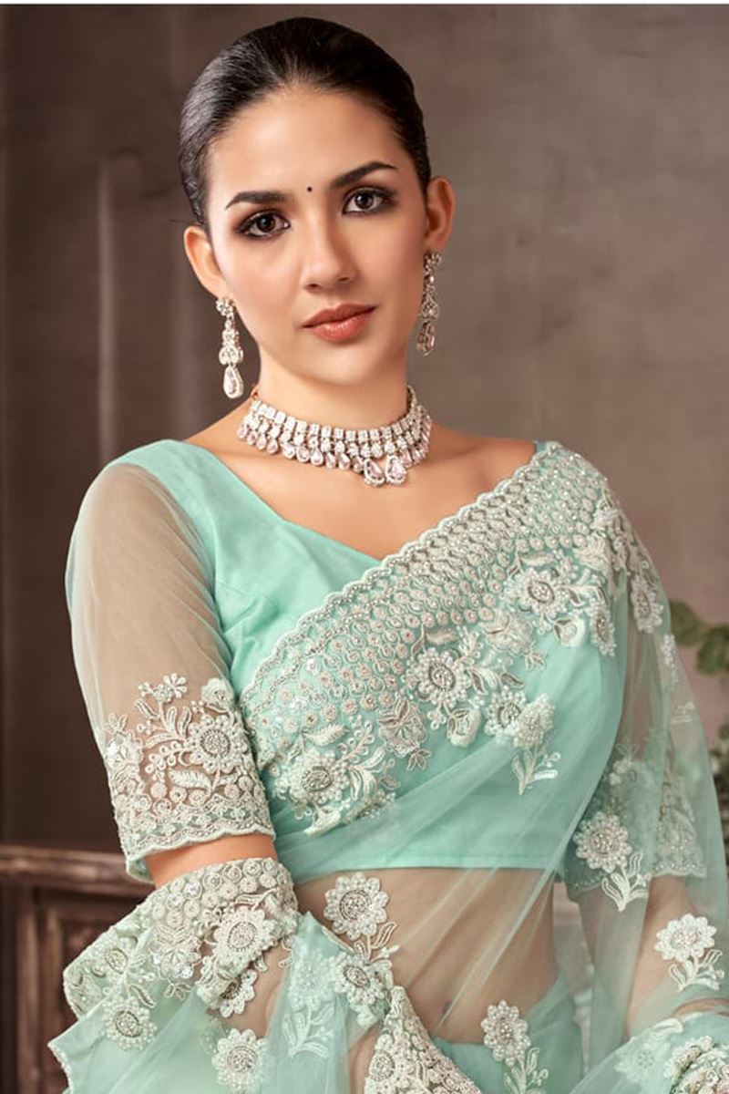 Royal Net Designer Saree for Engagement, Reception, and Parties