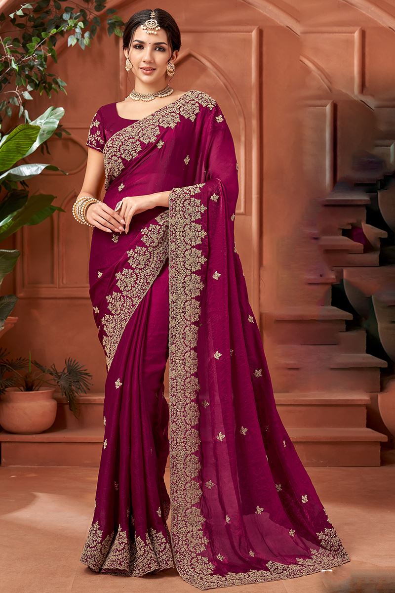 Dazzling Fendi Satin Designer Saree for Wedding, Reception, and Festivals
