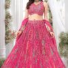 Magnificent Pink Designer Indo-Western Lehenga Choli for Engagement, Reception, and Sangeet