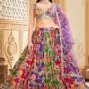 Delightful Chinnon Designer Indo-Western Lehenga Choli for Reception, Sangeet, and Pre-Wedding Shoot