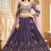 Lovely Purple Designer Wedding Lehenga Choli for Wedding, Reception, and Sangeet