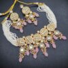 Appealing Baby Pink Designer Necklace Set for Wedding, Reception, and Festivals