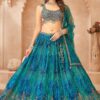 Charming Blue Designer Indo-Western Lehenga Choli for Wedding, Reception, and Sangeet