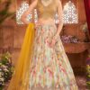 Appealing Chinnon and Silk Designer Indo-Western Lehenga Choli for Engagement, Reception, and Sangeet