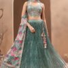 Flawless Grey Designer Indo-Western Lehenga Choli for Engagement, Reception, and Sangeet