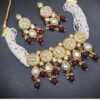 Divine Maroon Designer Necklace Set for Wedding, Reception, and Sangeet