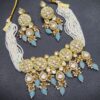 Glorious Sky Blue Designer Necklace Set for Wedding, Reception, and Sangeet
